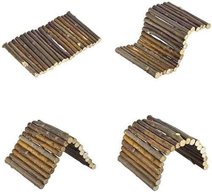 Extra Large Wooden Bunny Ladder Bridge (25 X 15 Inches), Rabbits Hideout, House, Tunnel, Rodents Chew Toys for Guinea Pig, Chinchillas, Hedgehogs, Ferrets, Rat