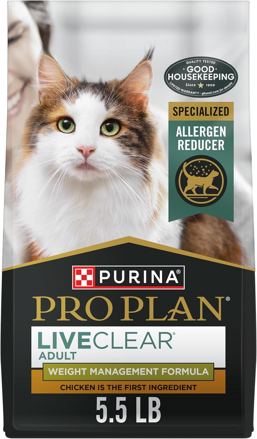 Purina Pro Plan Liveclear Allergen Reducer Cat Food Weight Control, 5.5 Lb