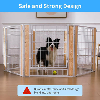Furniture Style Dog Playpen 32" H, 6 Panels, White