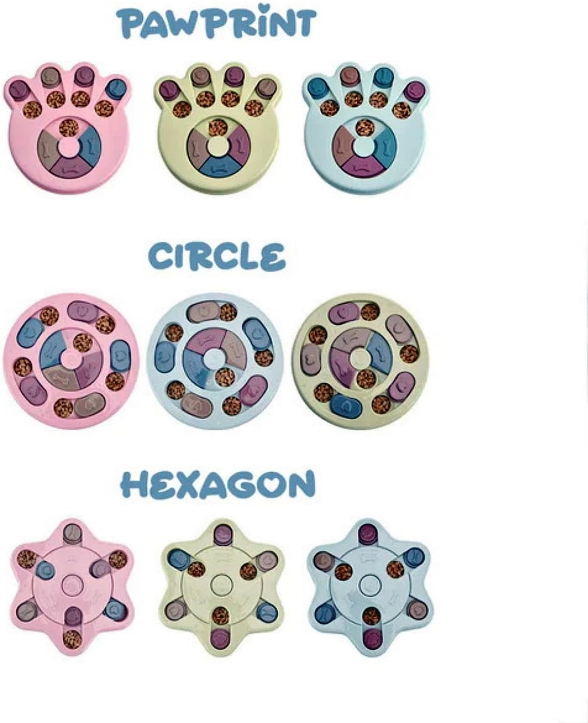 Anti-Choking Interactive Puzzle Toy for Slow Dispensing Feeding for Pets, 2023 New Dog Puzzle Toys, Dog/Cat Food Puzzle Feeder, Dog Stimulation Toys for Small and Medium-Sized Dogs (Blue, Pawprint)