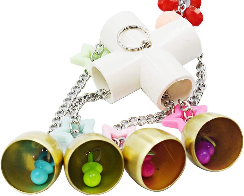 Bird Parrot Toy Colorful Bird Swing Toys with Bell Hanging Toy for Budgie Lovebirds Conures Small Parakeet Cages Decorative Accessories