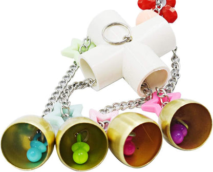 Bird Parrot Toy Colorful Bird Swing Toys with Bell Hanging Toy for Budgie Lovebirds Conures Small Parakeet Cages Decorative Accessories