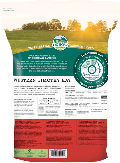 Western Timothy Hay, Rabbit & Guinea Pig Hay, High Fiber, USA, 90 Oz