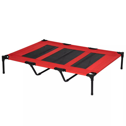 Pawhut 48" X 36" Elevated Breathable Dog Bed Portable Pet Cot W/ Carry Bag Metal Frame Breathable Mesh Indoor and Outdoor