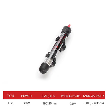 110V-220V Adjustable Temperature Thermostat Heater Rod 25W/ 50W/ 100W/ 200W/ 300W Submersible Aquarium Fish Tank Water Heat