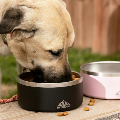 Dog Bowl, Non-Slip Stainless Steel Water and Food Dish, 4 Cup (White)
