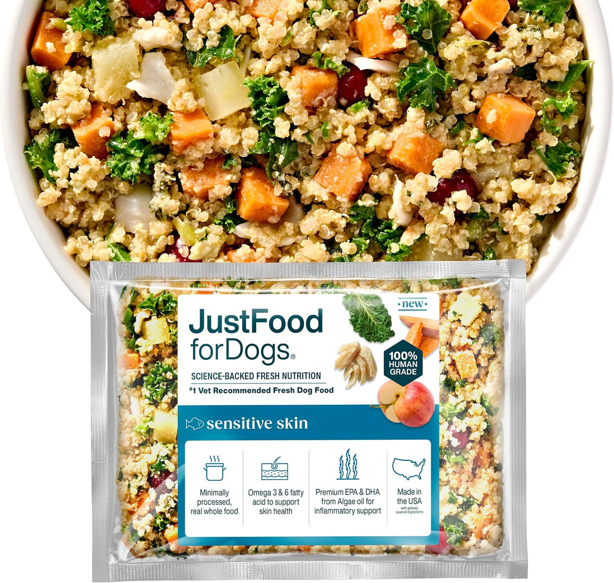 Frozen Fresh Sensitive Skin Dog Food, Skin & Coat - 7 Pack