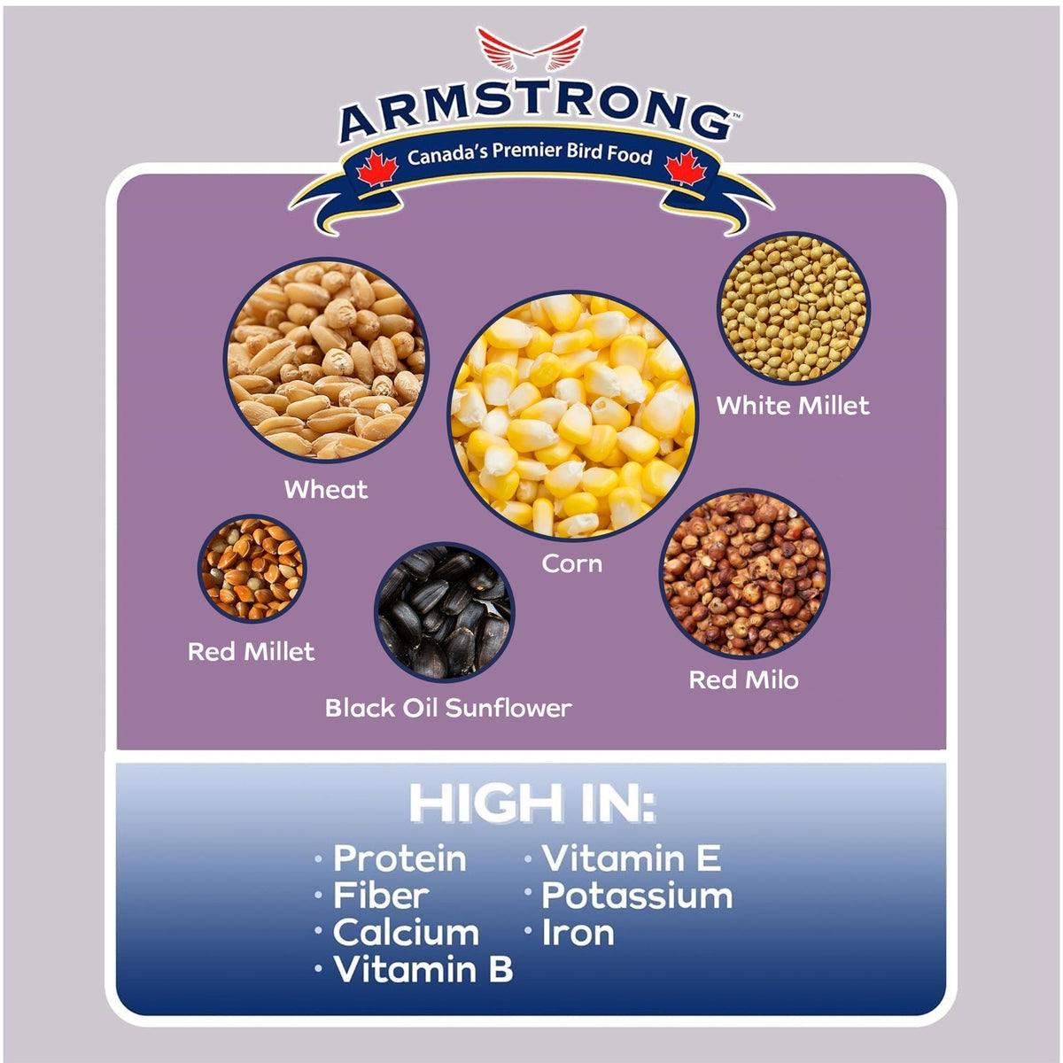 Armstrong Wild Bird Food High Energy Diet All Season Bird Seed Blend, 33Lb