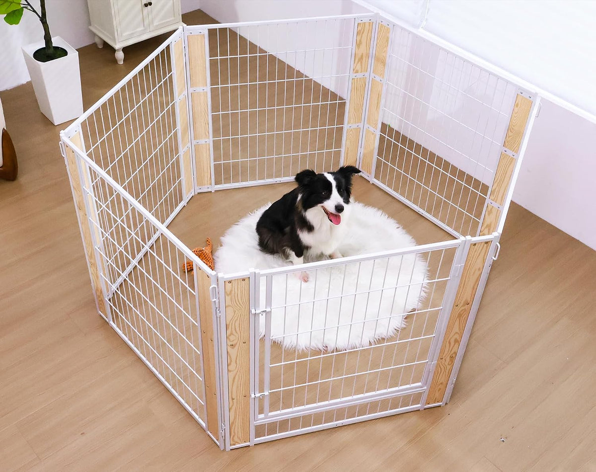 Furniture Style Dog Playpen 32" H, 6 Panels, White