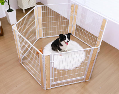 Furniture Style Dog Playpen 32" H, 6 Panels, White