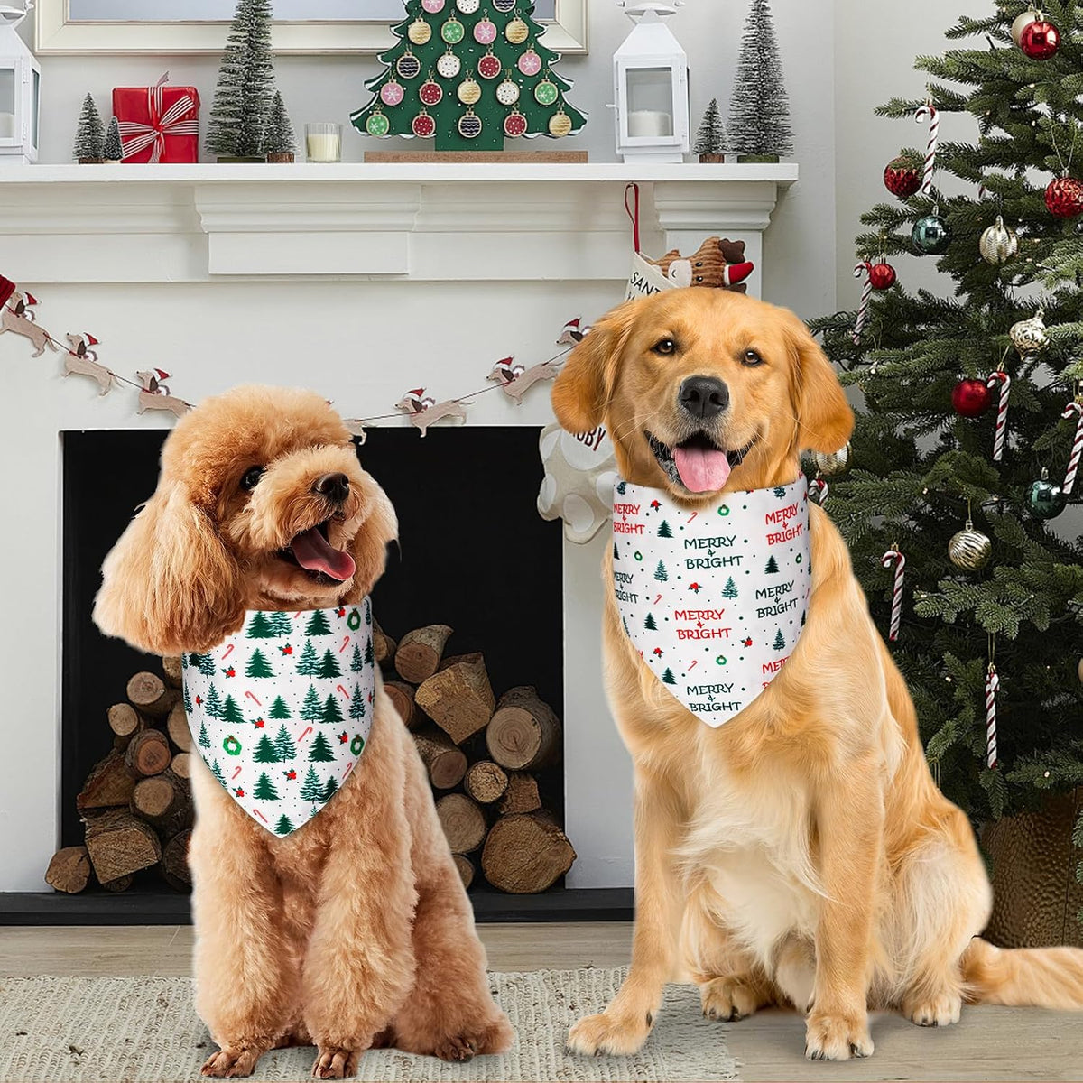 Christmas Dog Bandanas Small 3PCS, 6 Pattern Scarf for Boy and Girl