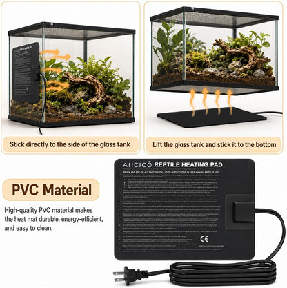 Reptile Heating Pad - Hermit Crab Heater Heat Mat for Reptiles Snake Lizard Terrarium 8 Watt