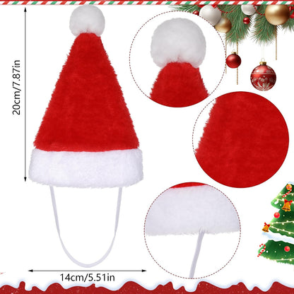 6 Pieces Pet Cat Dog Christmas Santa Hat Holiday Party Cute Costumes for Puppy Kitten Christmas Cosplay Dress up Supplies (Classic)