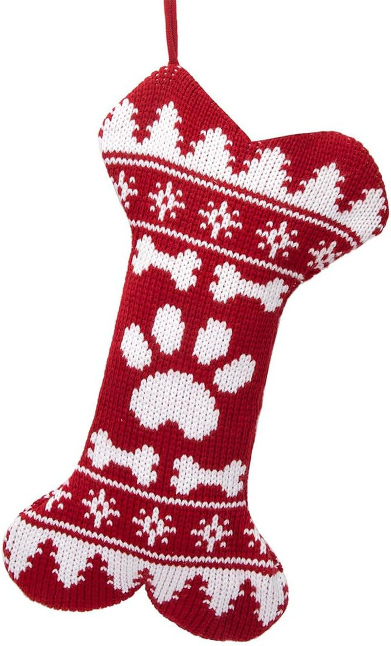 New Knitted Dog Christmas Stockings for Pets Extra Large Ornament Decorations for Family Holiday Season Decor Christmas Bags-Christmas Parent-Child Cute Bone One Claw (1 Pack)