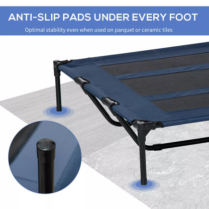 Pawhut 48" X 36" Elevated Breathable Dog Bed Portable Pet Cot W/ Carry Bag Metal Frame Breathable Mesh Indoor and Outdoor