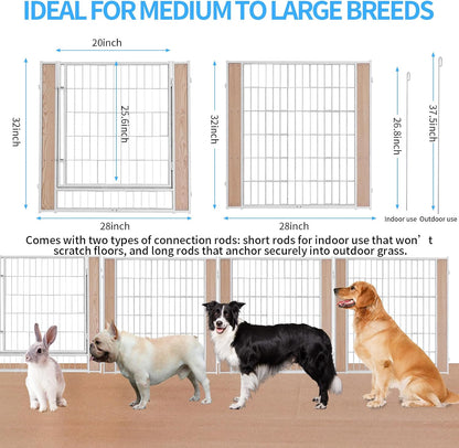 Furniture Style Dog Playpen 32" H, 6 Panels, White