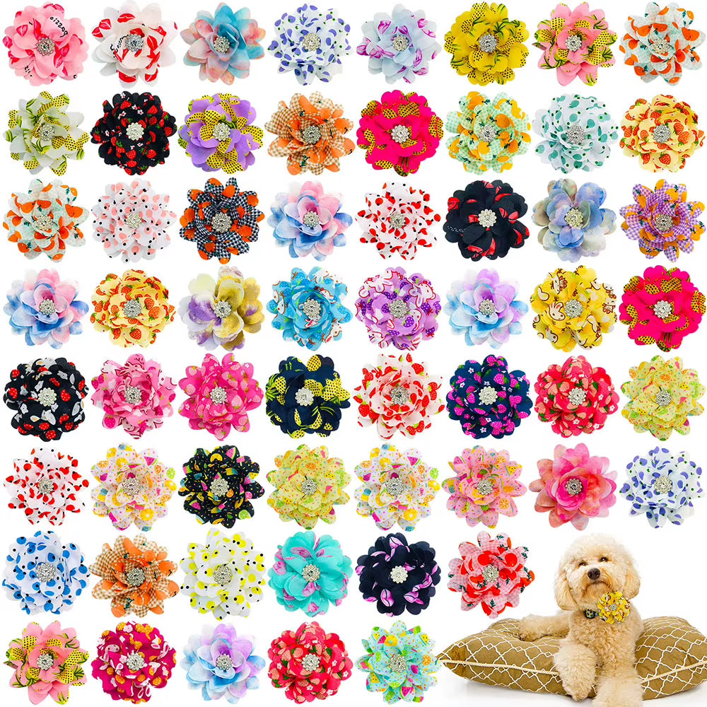 New Big Flower-Collar Remove Dog Bowtie for Dogs Pets Collar Accessories Fashion Dogs Bow Ties Collar Summer Pet Supplies