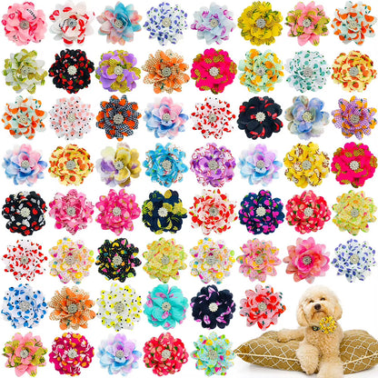 New Big Flower-Collar Remove Dog Bowtie for Dogs Pets Collar Accessories Fashion Dogs Bow Ties Collar Summer Pet Supplies