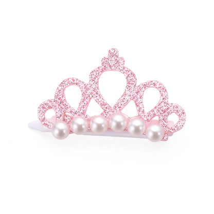 Pet Small Dogs Cat Faux Pearl Crown Shape Bows Hair Clips Head Decoration for Pets Puppy Hairpins Decor Grooming Accessoires