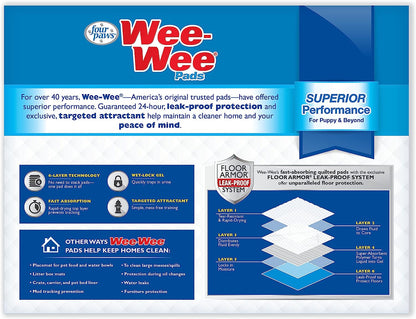 Wee-Wee Superior Performance Dog Pee Pads, 200 Count