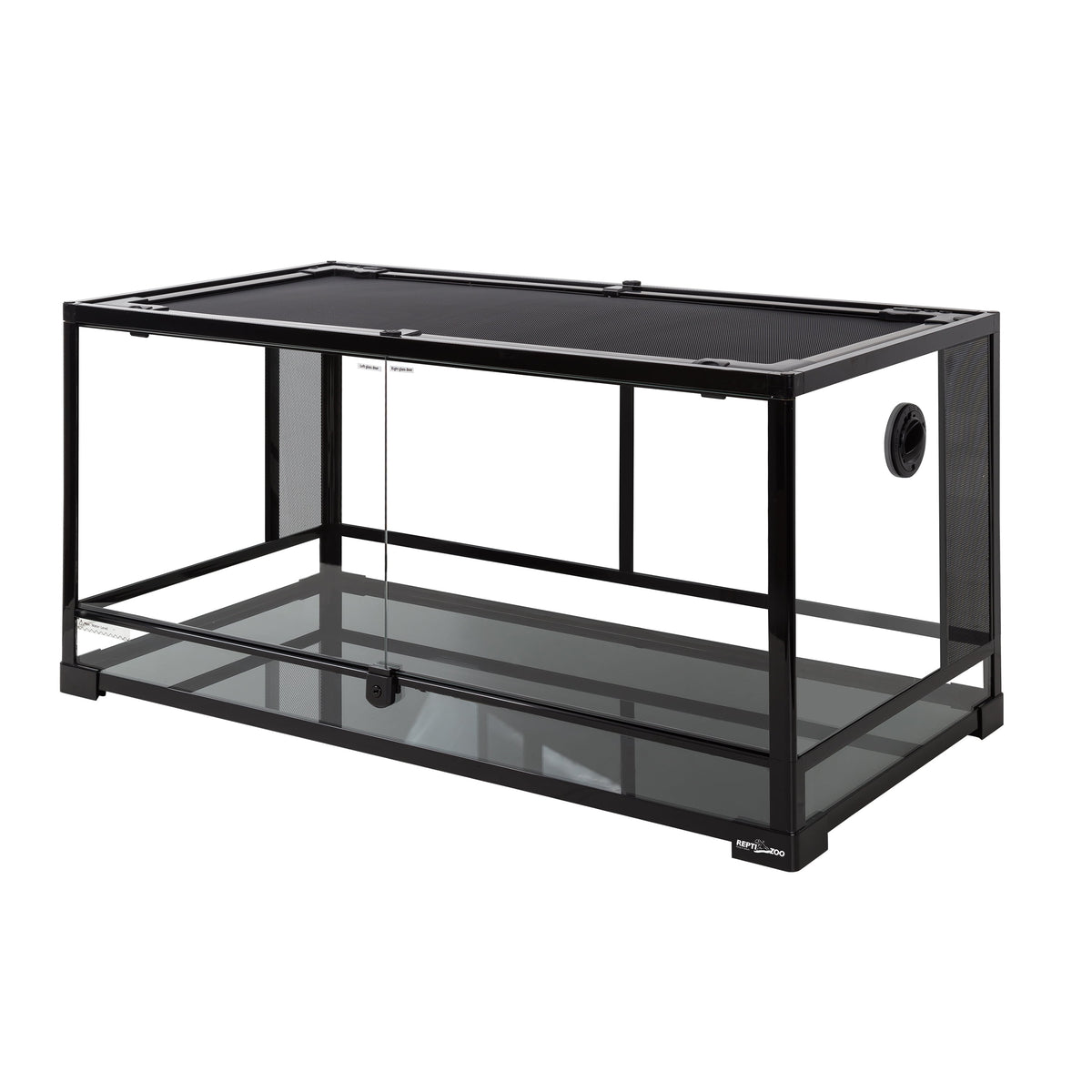 REPTI-ZOO Reptile Glass Terrarium, Double Hinge Door with Screen Ventilation Reptile 36" X 18" X 18", Black