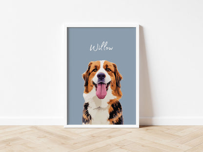 Custom Pet Portrait - Pet Photo + Name