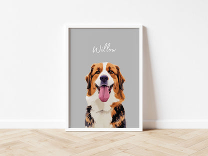 Custom Pet Portrait - Pet Photo + Name