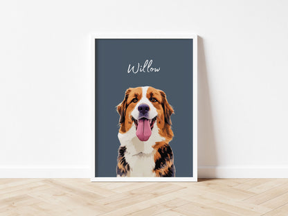 Custom Pet Portrait - Pet Photo + Name