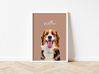 Custom Pet Portrait - Pet Photo + Name