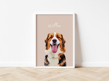 Custom Pet Portrait - Pet Photo + Name