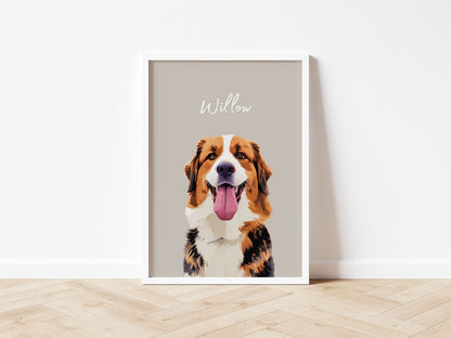 Custom Pet Portrait - Pet Photo + Name