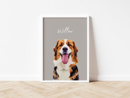 Custom Pet Portrait - Pet Photo + Name
