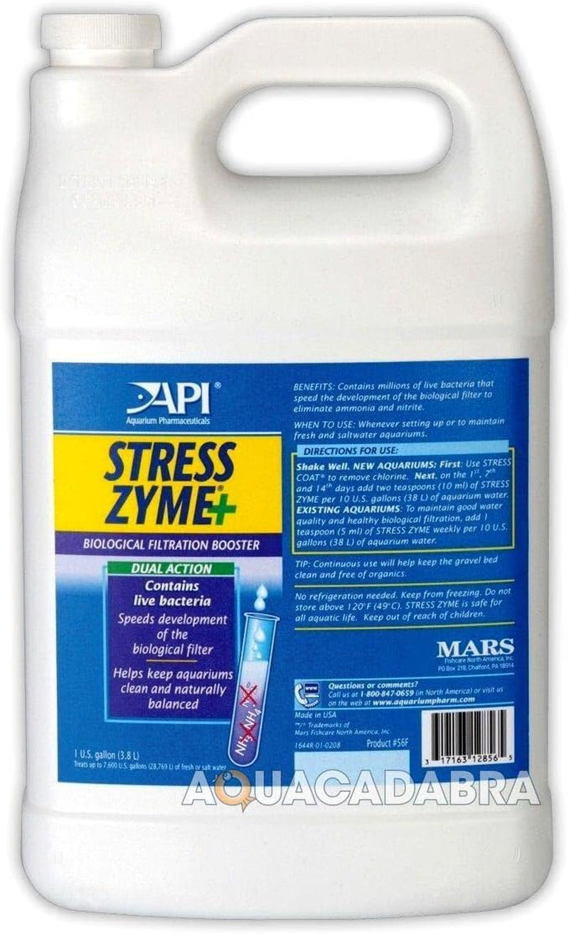 Stress Zyme Freshwater and Saltwater Aquarium Cleaning Solution 1-Gallon Bottle