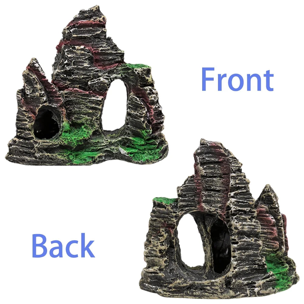 Fish Tank Accessories Aquarium Decorations - 13 Packs Plastic Plants Material Hideout Ornaments Small Size