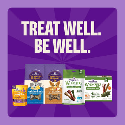 Wellness Veggie Sausage Natural Dog Dental Treat, Chews, Freshens Breath, Small Size, 14.81 Oz Bag, 28 Count