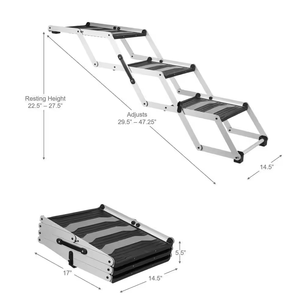 Heavy-Duty Foldable Aluminum Pet Steps