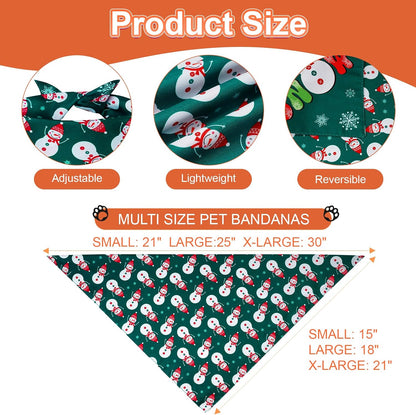Christmas Dog Bandanas Small 3PCS, 6 Pattern Scarf for Boy and Girl