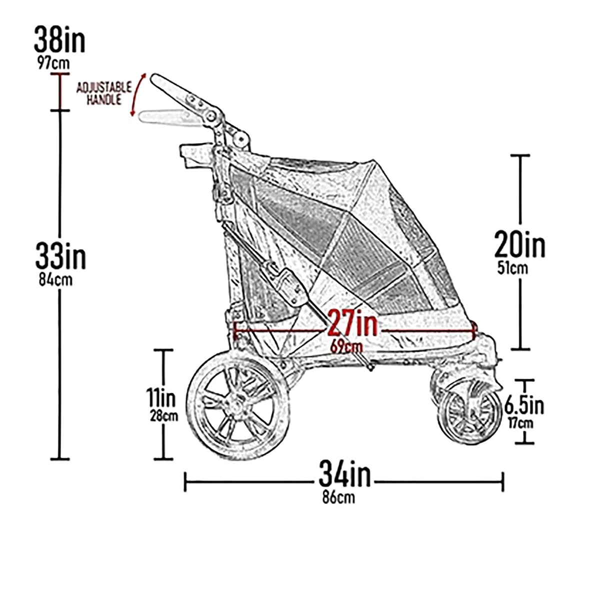 No-Zip Excursion Pet Stroller, Pebble