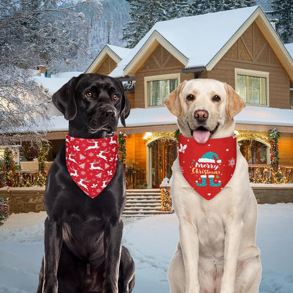 Christmas Dog Bandanas Small 3PCS, 6 Pattern Scarf for Boy and Girl