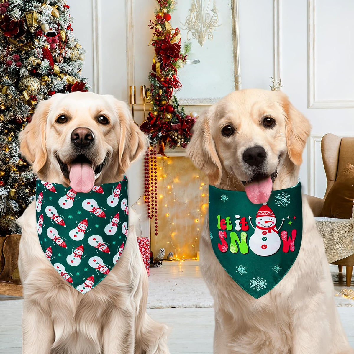 Christmas Dog Bandanas Small 3PCS, 6 Pattern Scarf for Boy and Girl