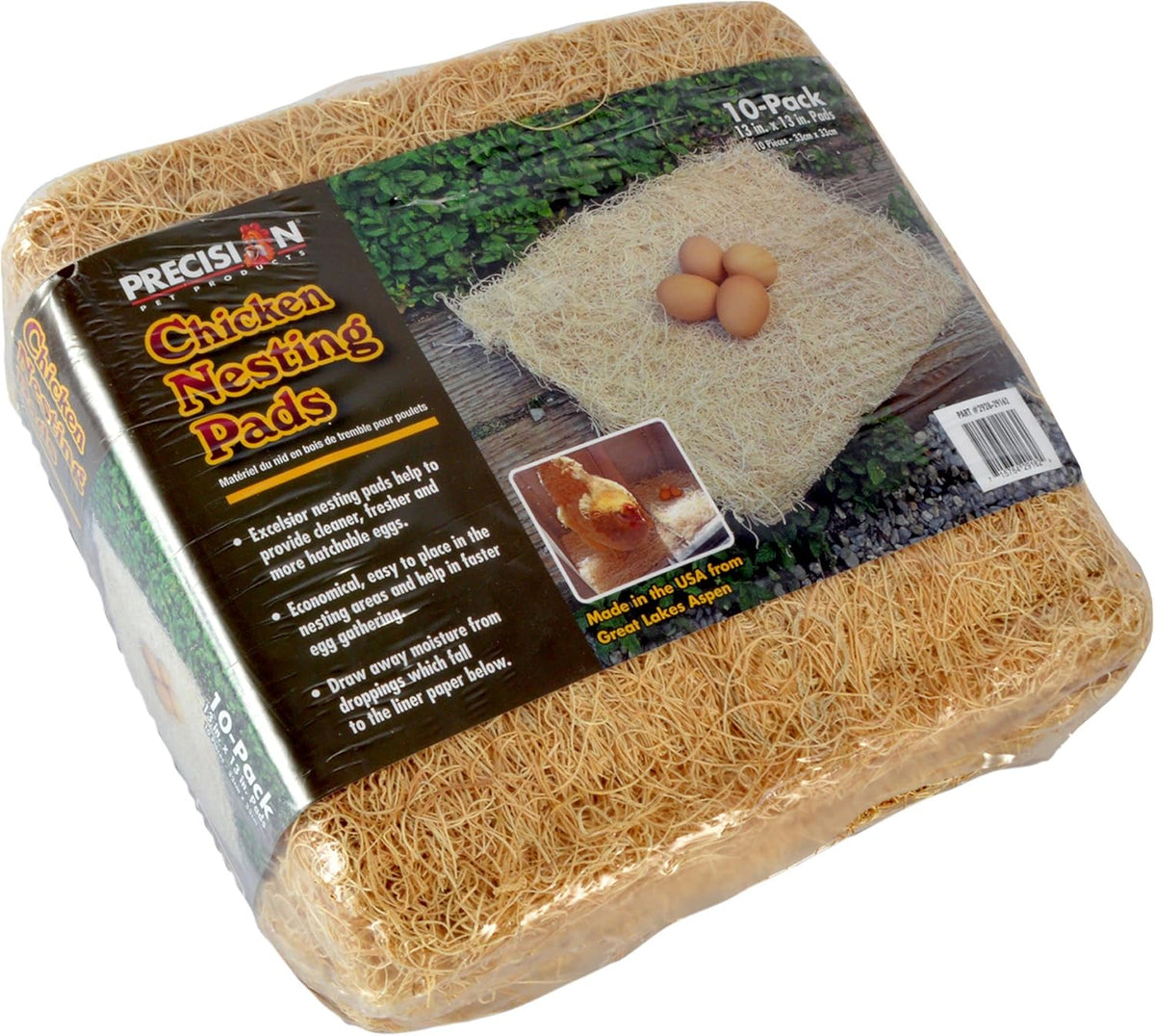 Chicken Nesting Pads by Petmate, 13"X13", 10-Pack, Beige