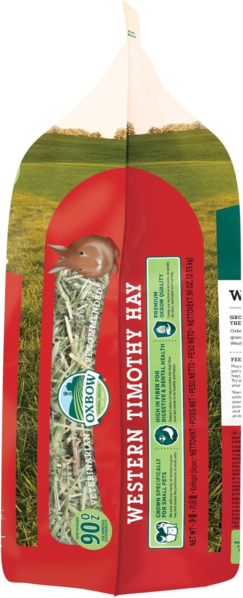 Western Timothy Hay, Rabbit & Guinea Pig Hay, High Fiber, USA, 90 Oz