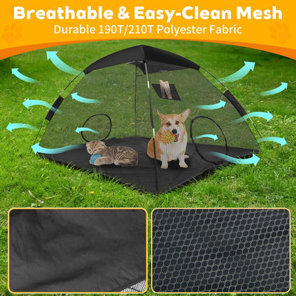 Portable Pet Tent for Cats Outdoor Camping Playpen Sunshade Cat Enclosures for Indoor Kittens Rabbits Guinea Pigs Small Animals Mesh House