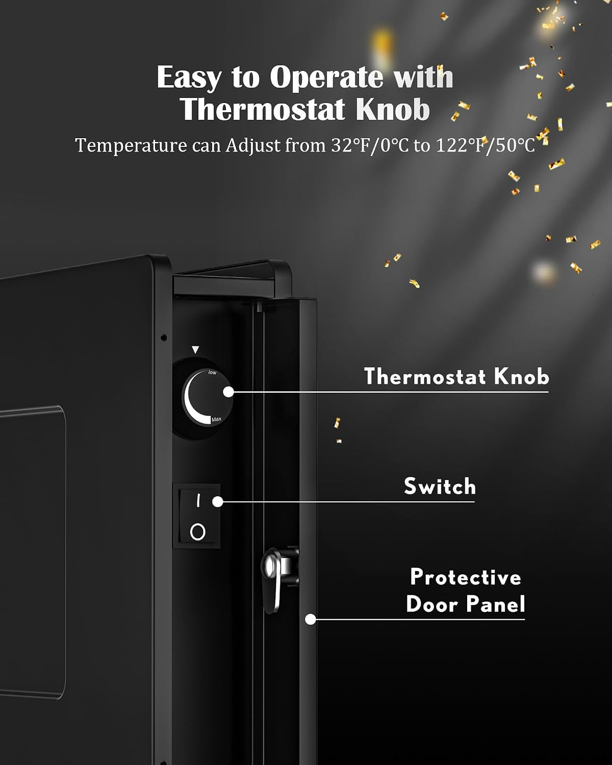 Dog House Heater, 32℉-122℉ Temp Control, Near-Silent No Fan & 30% Energy-Save ECO Mode, Overheat Protection & 6.6Ft Chew-Resistant Cord, Outdoor Dog House/Chicken Coop, Puppies/Preg/Senior Dogs