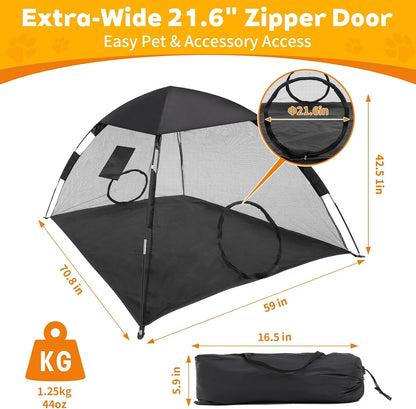 Portable Pet Tent for Cats Outdoor Camping Playpen Sunshade Cat Enclosures for Indoor Kittens Rabbits Guinea Pigs Small Animals Mesh House
