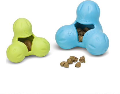 Zogoflex Tux Treat Dispensing Dog Chew Toy – Interactive Chewing Toy for Dogs – Dog Games for Aggressive Chewers, Fetch, Catch – Holds Kibble, Treats, Small 4", Aqua Blue