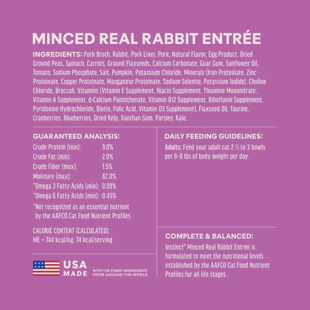 Original Minced Cups, Wet Cat Food, Rabbit, 3.5 Oz (12 Count)