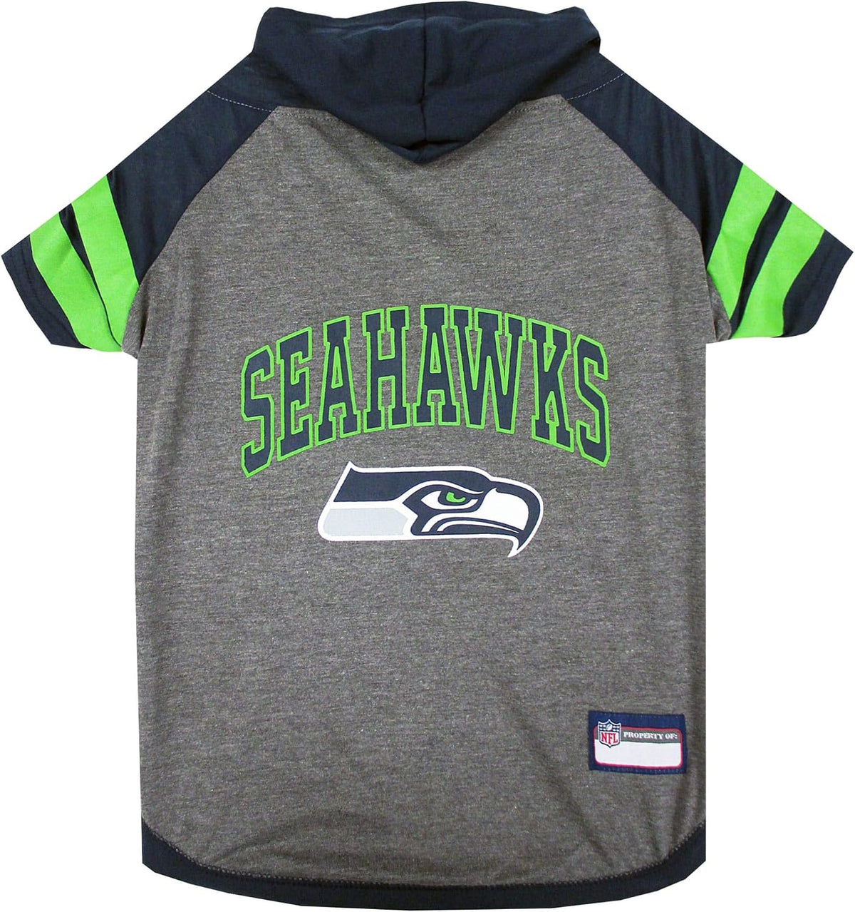 NFL Seattle Seahawks Hoodie for Dogs & Cats. | NFL Football Licensed Dog Hoody Tee Shirt, X-Small | Sports Hoody T-Shirt for Pets | Licensed Sporty Dog Shirt