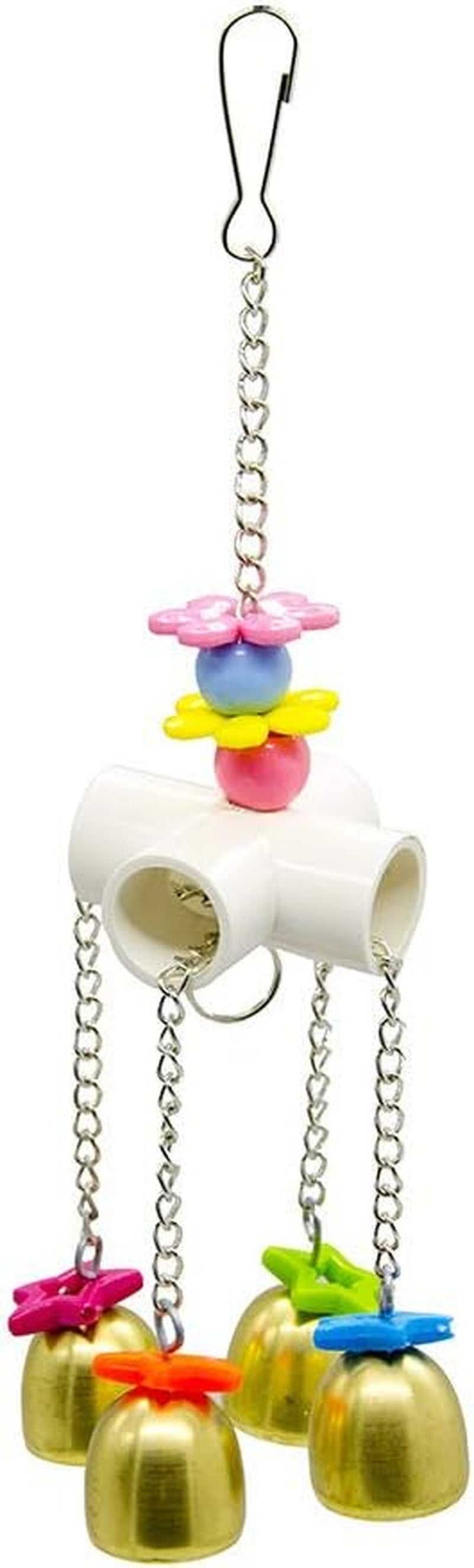 Bird Parrot Toy Colorful Bird Swing Toys with Bell Hanging Toy for Budgie Lovebirds Conures Small Parakeet Cages Decorative Accessories