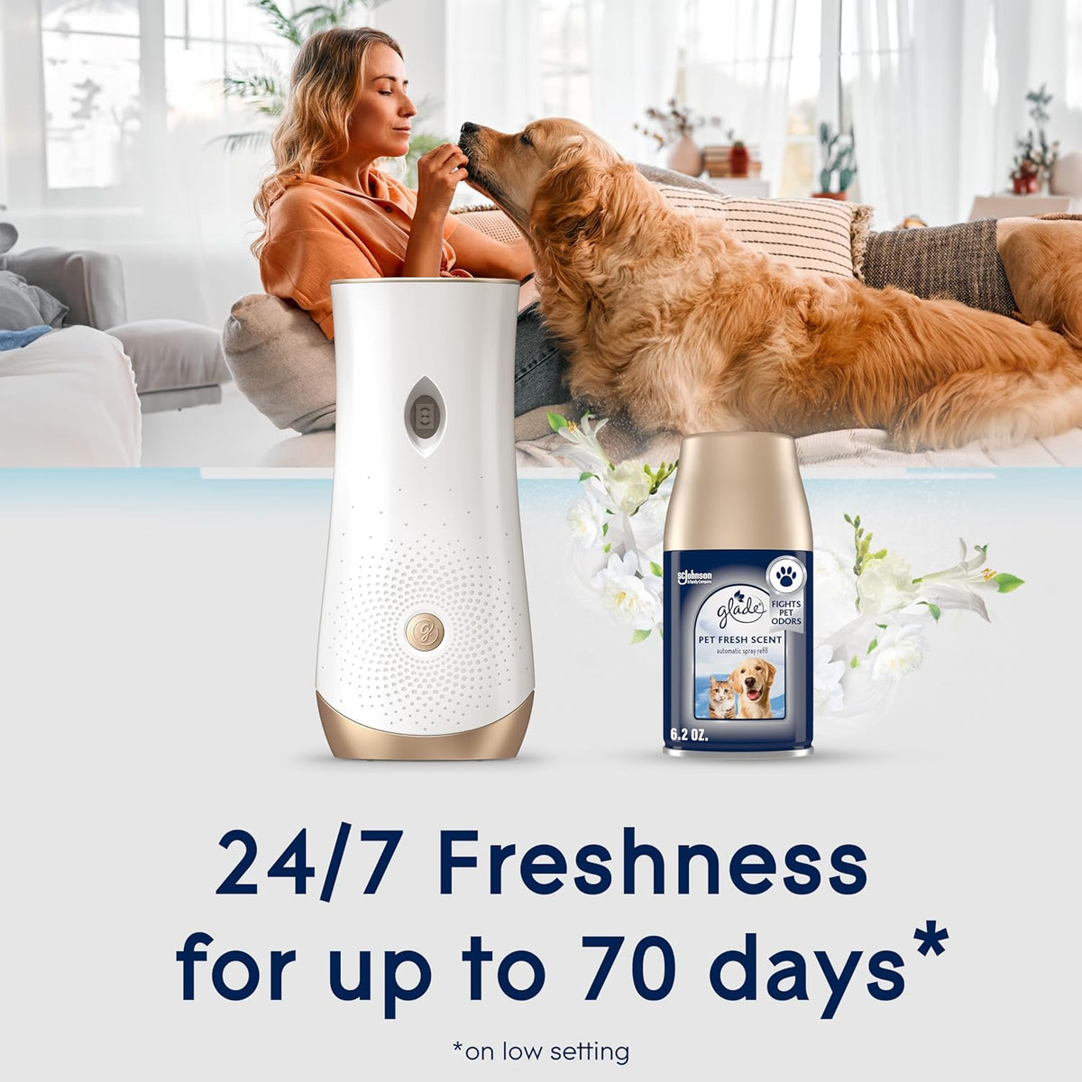 Automatic Spray Refill, Pet Fresh Scent, Scented Air Freshener for Home and Bathroom, 6.2 Oz